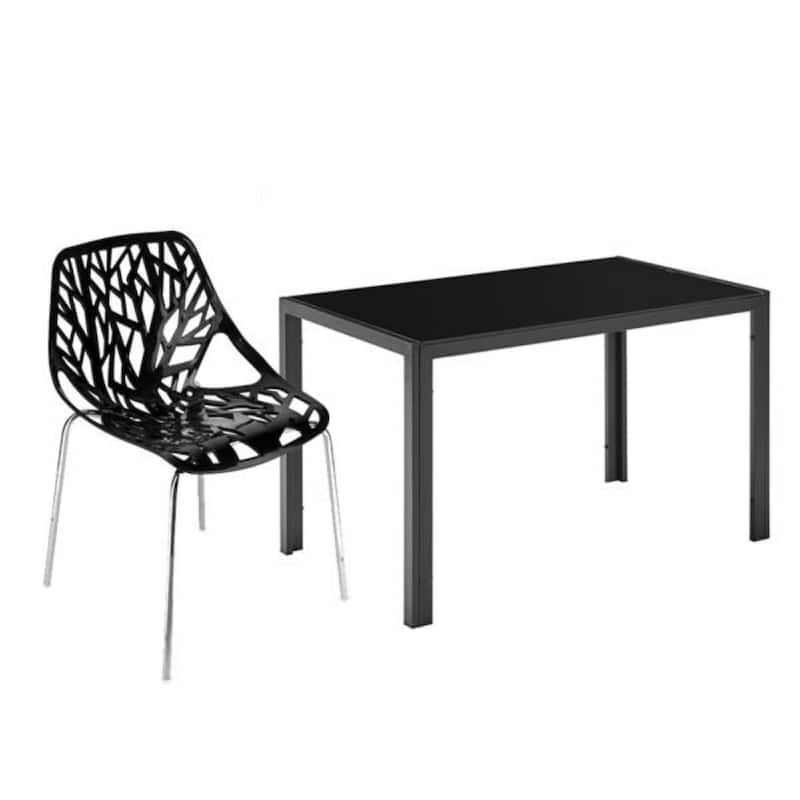 4pcs Birds Nest Style Lounge Chair Black - (21.3 x 21.3 x 33.5)"