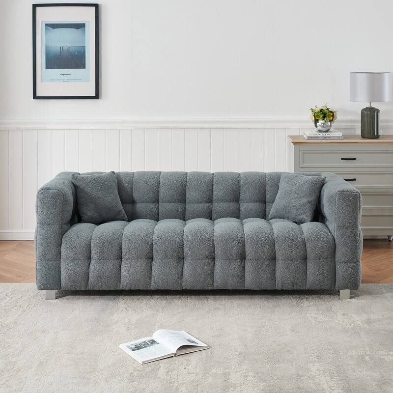 80" Checkersfield High Back (13.4") Upholstered Sofa (Improved, New) - Grey