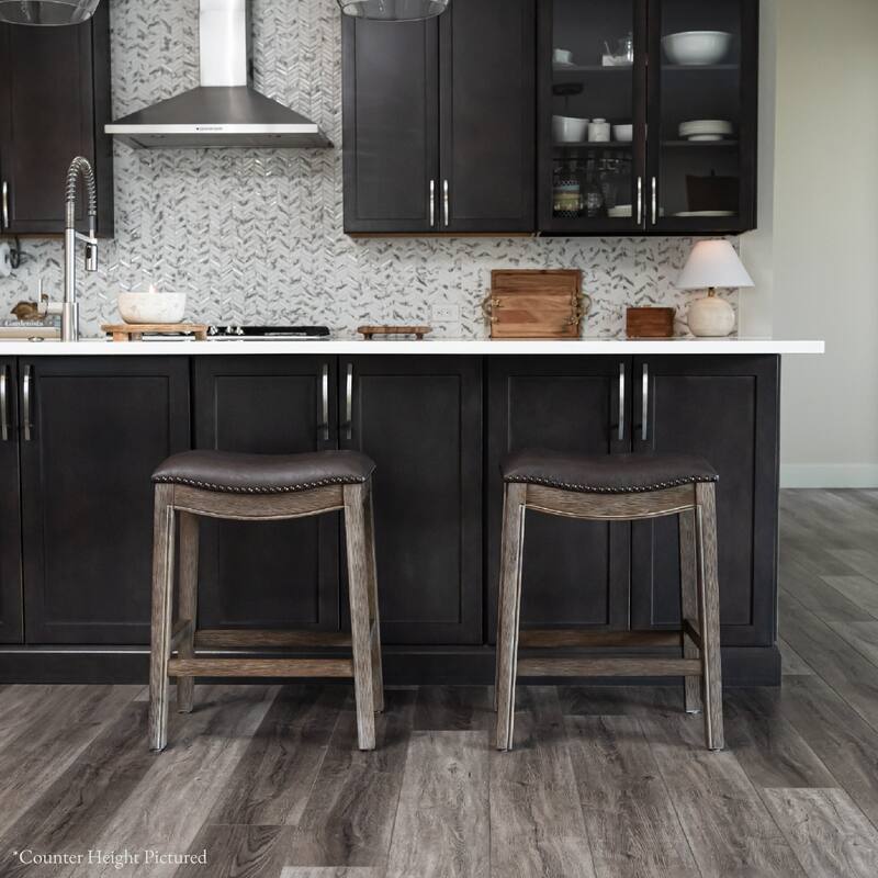 Maven Lane Adrien Saddle Kitchen Stool