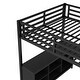 preview thumbnail 9 of 9, Full Size Loft Bed with L-shaped Desk, Built-In Wardrobe and Storage Shelves, Metal Bed Frame with Guardrails for Esports, Work