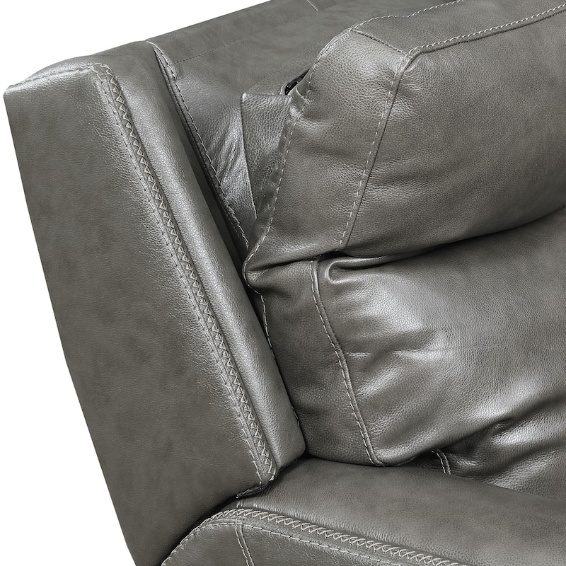 Steve Silver Newport Power Top Grain Leather Reclining Sofa