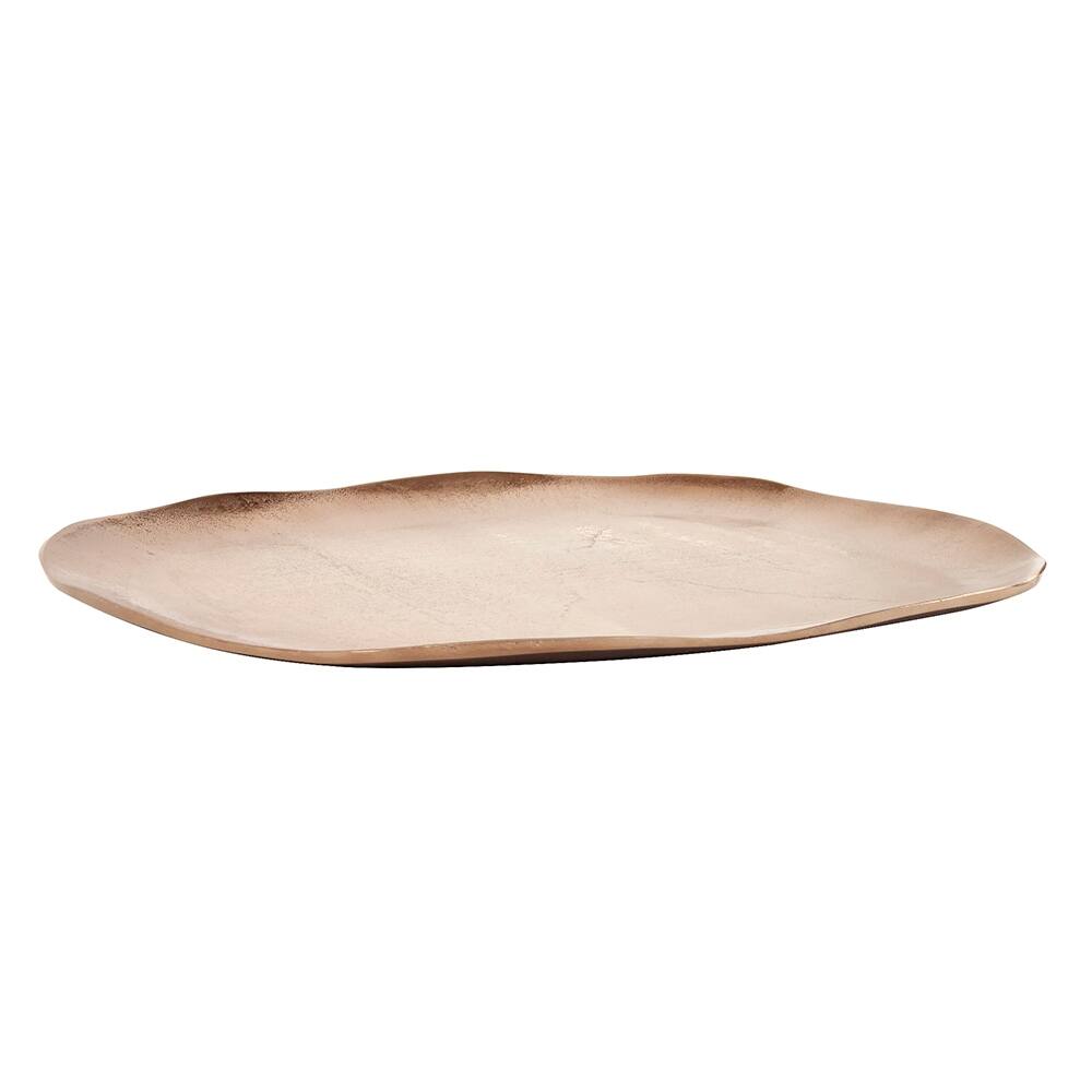 Bronze Aluminum Organic Oval Platter - 1H x 16W x 13D