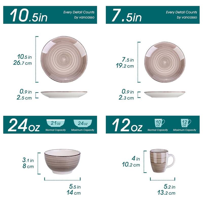 vancasso 32-Piece Exquisite Stoneware Dinnerware Set (Service for 8)