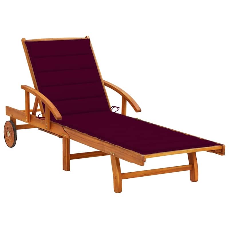vidaXL Patio Lounge Chair Sunbed Sunlounger with Cushion Solid Acacia Wood