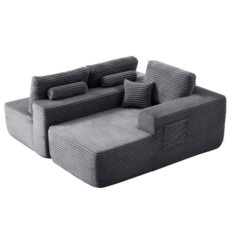 104" Cloud Sectional Sofa with L-Shape Chaise and Side Pockets, Modern Modular Design, Deep Seating, Upholstered Couch