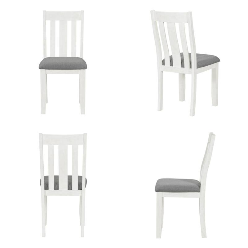 7-Piece Dining Table Set w/ Extendable Table and 6 Upholstered Chairs