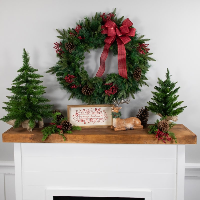 Rosemary Emerald Angel Pine Artificial Christmas Wreath 30-Inch, Unlit