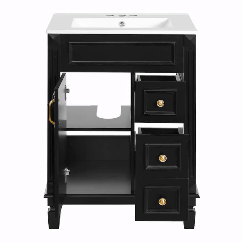 24" Bathroom Vanity with Ceramic Sink