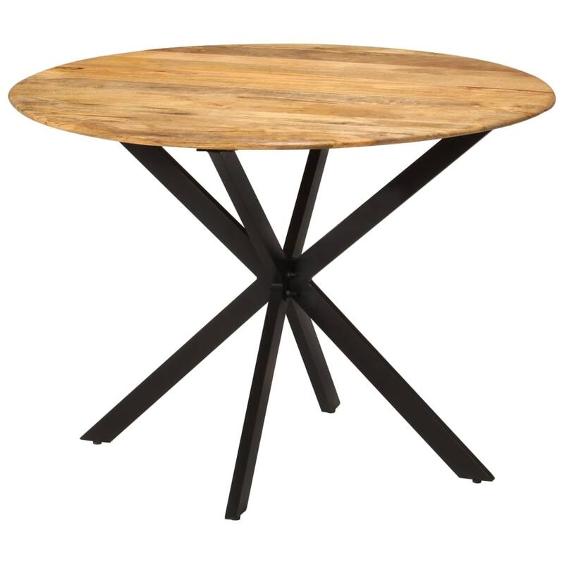 vidaXL Dining Table Ø43.3"x30.7" Solid Wood Reclaimed and Steel - Brown