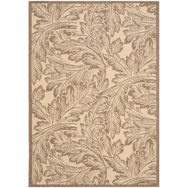 SAFAVIEH Courtyard Bettyjane Tropical Leaves Indoor/ Outdoor Area Rug