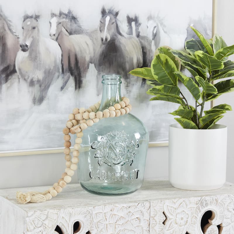 Recycled Glass Handmade Spanish Bottle Decorative Vase - Blue or Clear - Roche River Decor