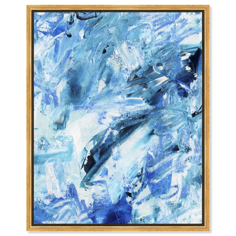 Impasto Blues Canvas by Art Remedy - Gold - 36" x 45"