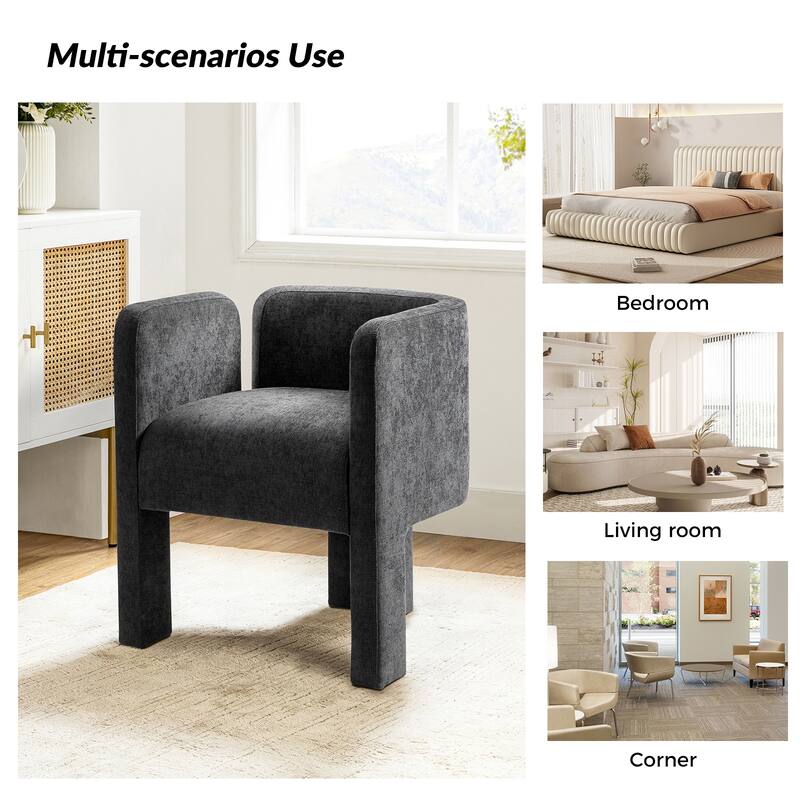 Friedrich Modern Left-facing Cutout Dining Chair with Three-legged Design By HULALA HOME