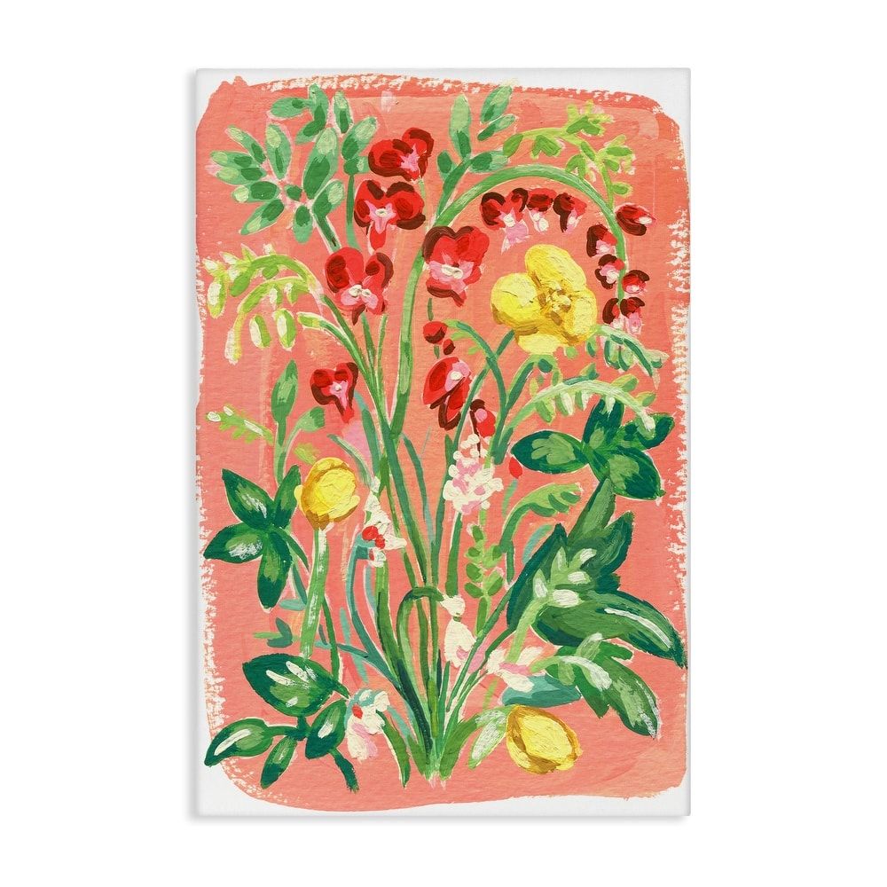 Stupell Peachy Flower Arrangement Canvas Wall Art Design By Hannah Moren