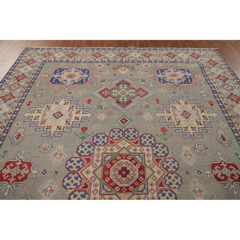 Kazak Area Rug Hand-Knotted Oriental Wool Carpet - 8'7"x 11'8"
