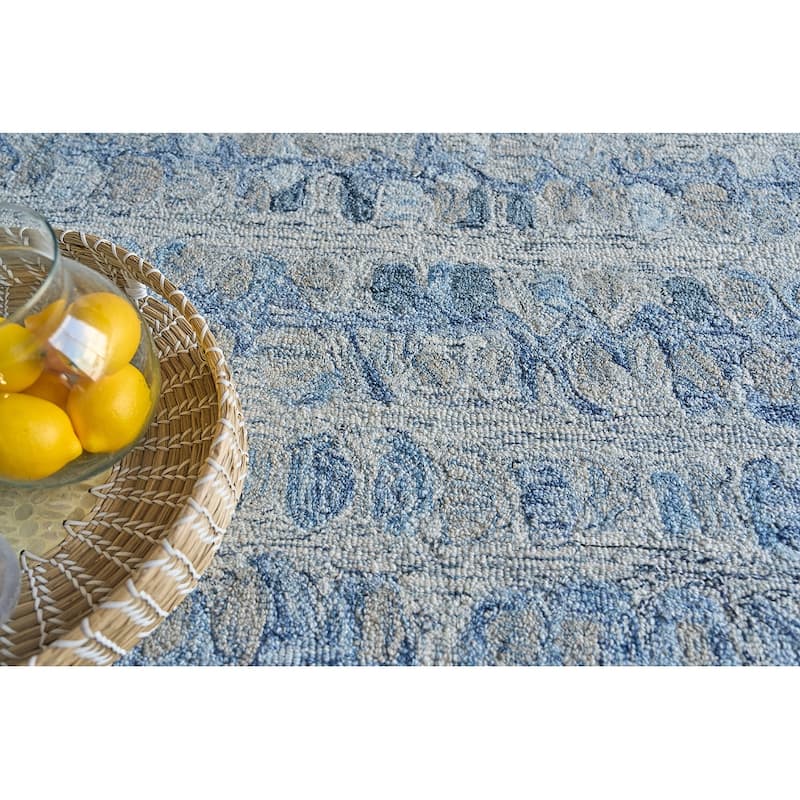 Exquisite Rugs Colorplay Handmade Hand-tufted New Zealand Wool on Canvas Navy Area Rug