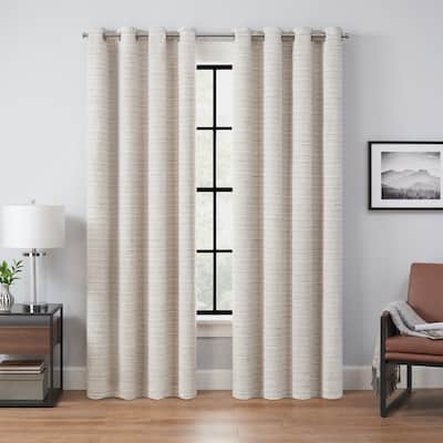 Eclipse Branson Magnitech 100% Blackout Curtain, Grommet Window Curtain Panel, Seamless Magnetic Closure (1 Panel)