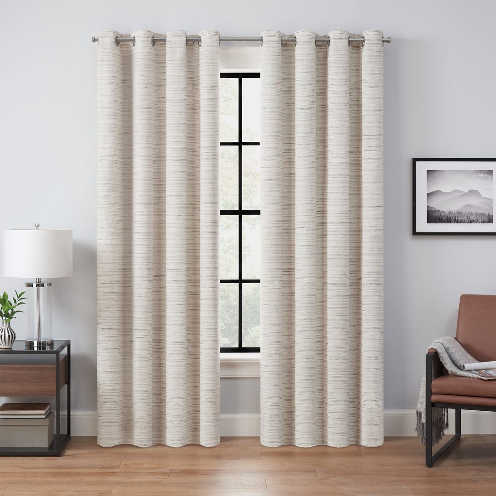 Eclipse Branson Magnitech 100% Blackout Curtain, Grommet Window Curtain Panel, Seamless Magnetic Closure (1 Panel)