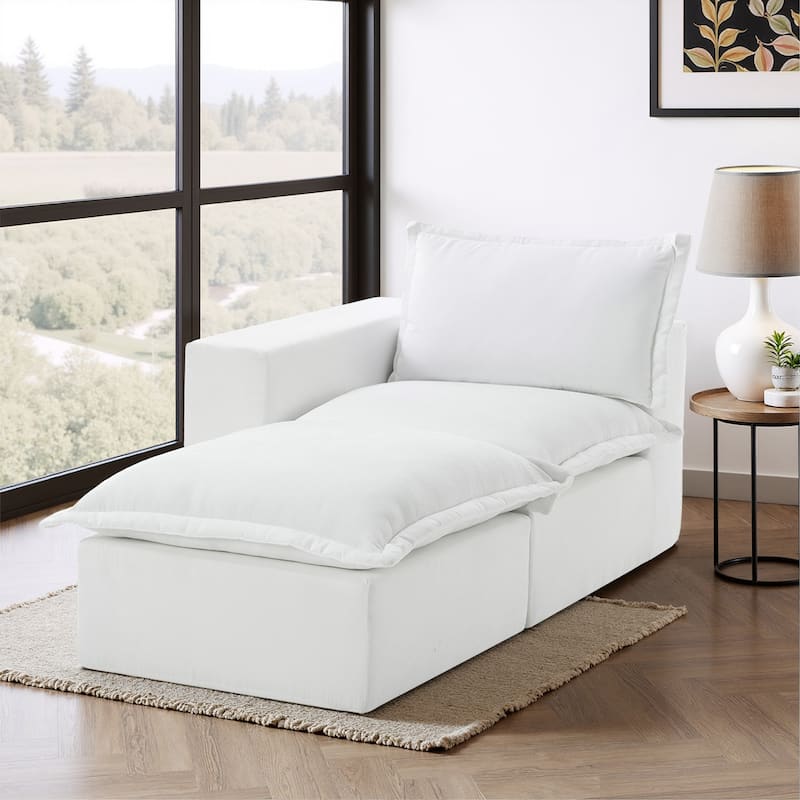 Comfy Cloud Couch Plush Modular Sectional Sofa For Living Room - Beige/2 piece - Left Facing