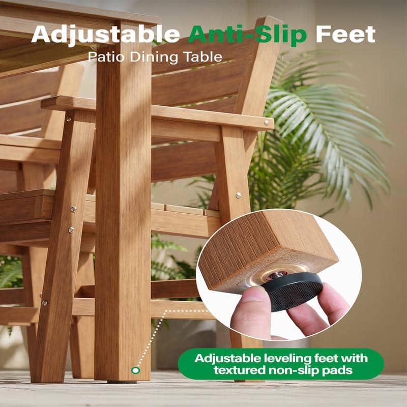 WINSOON 5-Piece HIPS All Weather Outdoor Patio Dining Sets 1-Tables and 4-Chairs