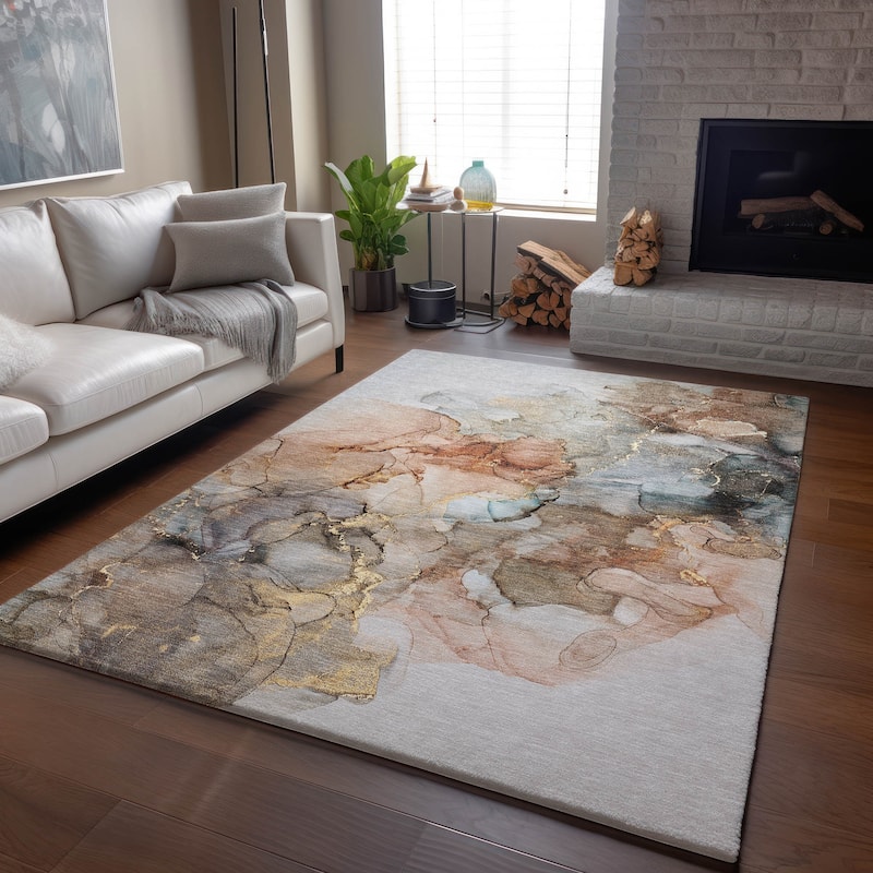 Premium Washable Super Soft Contemporary Watercolor Mayfield Rug
