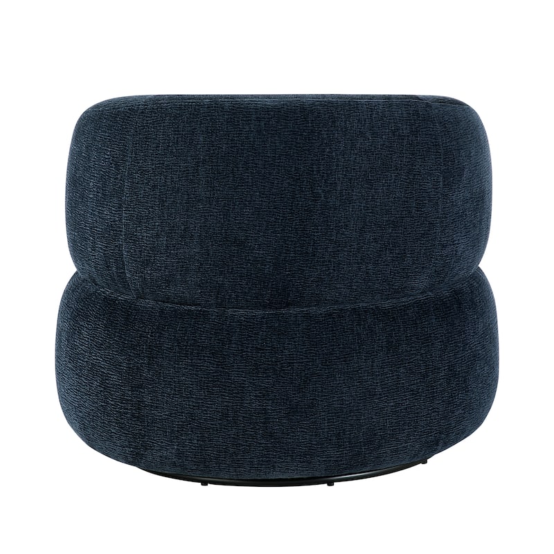 Fremont & Park Rhea 32" Dia Chenille Swivel Chair - 360-Degree Metal Swivel Base