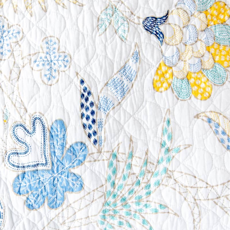 Brie Lagoon 1-Piece Cotton Queen Quilt