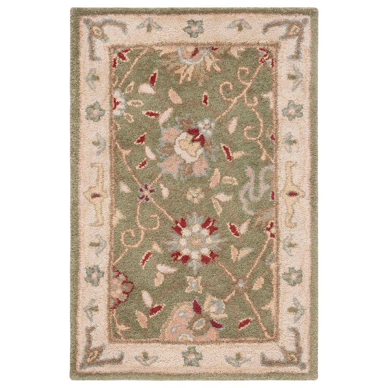 SAFAVIEH Handmade Antiquity Zuriñe Traditional Oriental Wool Rug - 2' x 3' - Sage