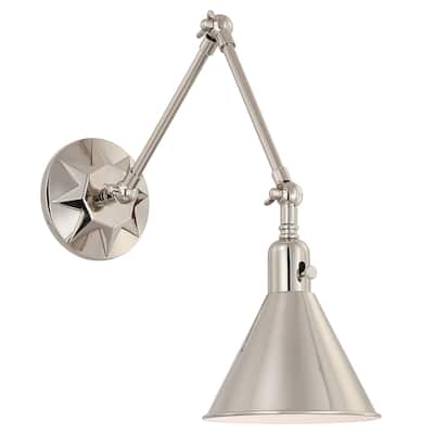 Morgan 1 Light Polished Nickel Wall Mount - 7'' W x 11'' H x 24'' D