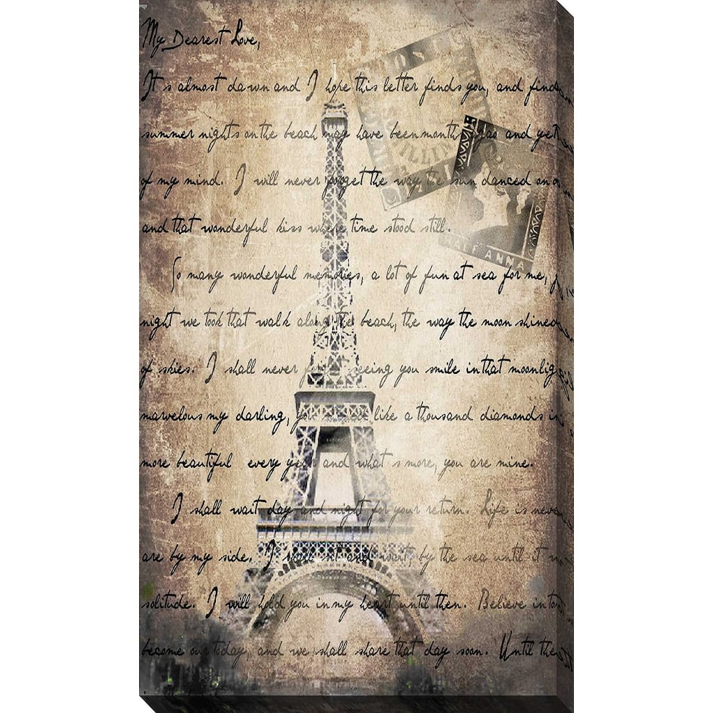 "Vintage Paris 2 in Sepia" by Jodi Print on Canvas