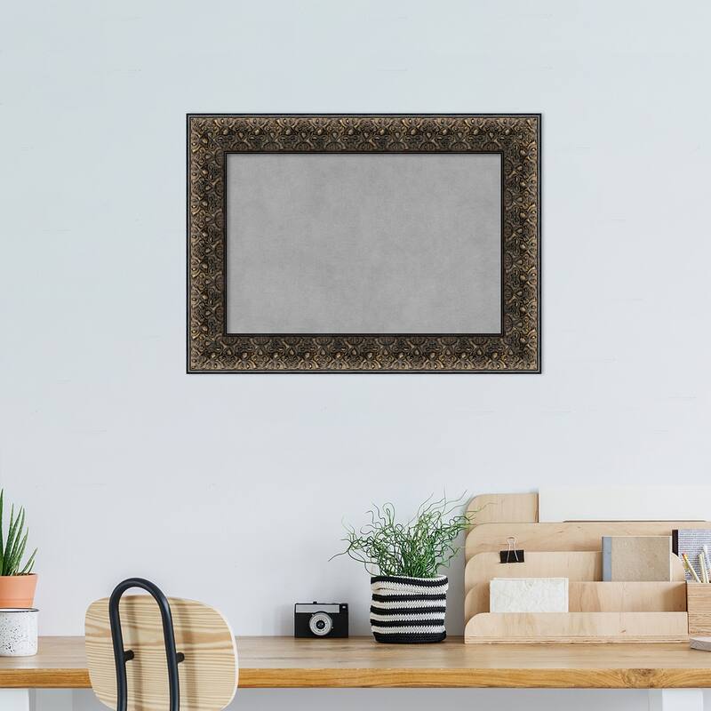 Amanti Art Intaglio Embossed Black Framed Magnetic Board
