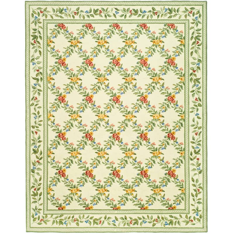 SAFAVIEH Handmade Chelsea Gulser Trellis French Country Wool Rug - 6' x 9' - Ivory