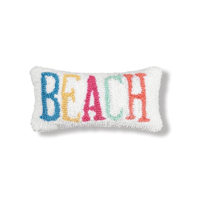 Beach Hooked Petite Throw Pillow