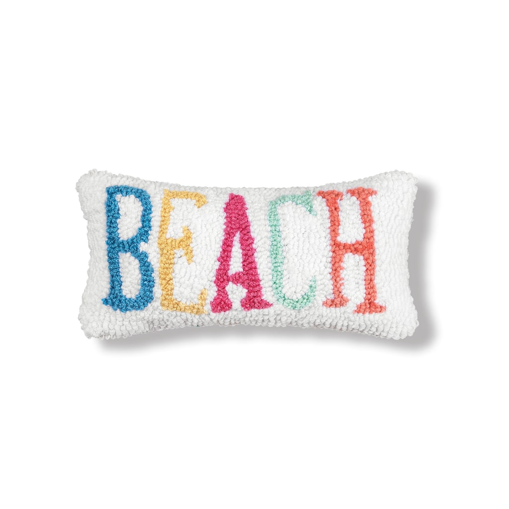 Beach Hooked Petite Throw Pillow