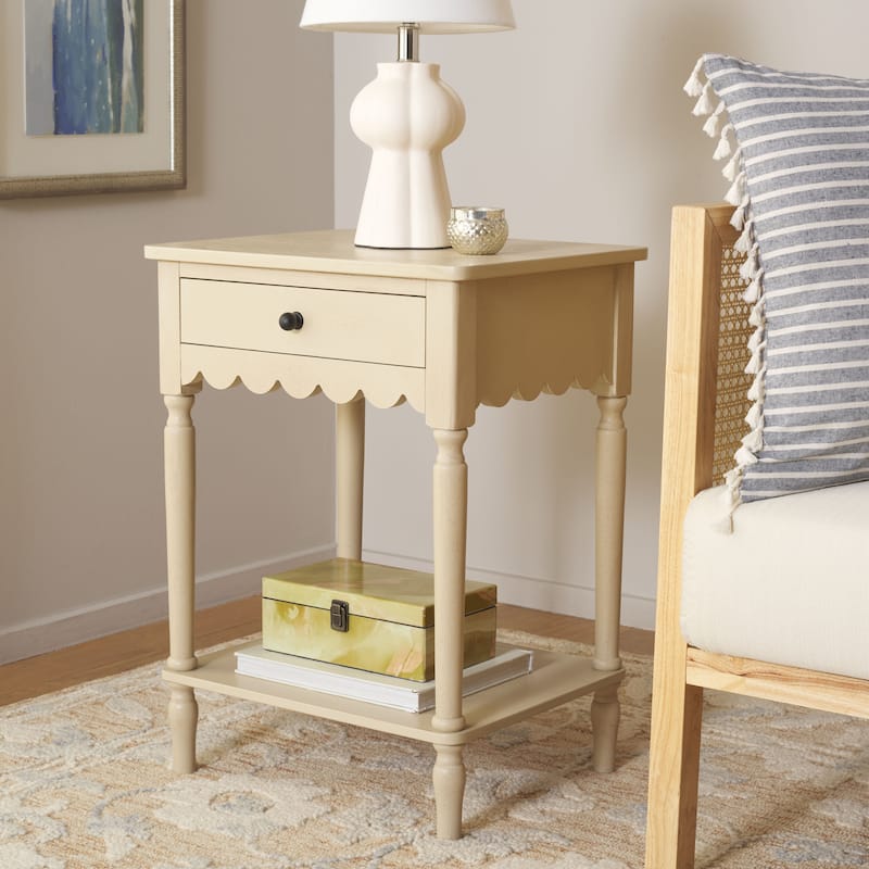 SAFAVIEH Haven Farmhouse 1-Drawer Accent Table - 19"W x 16"D x 26"H - Natural