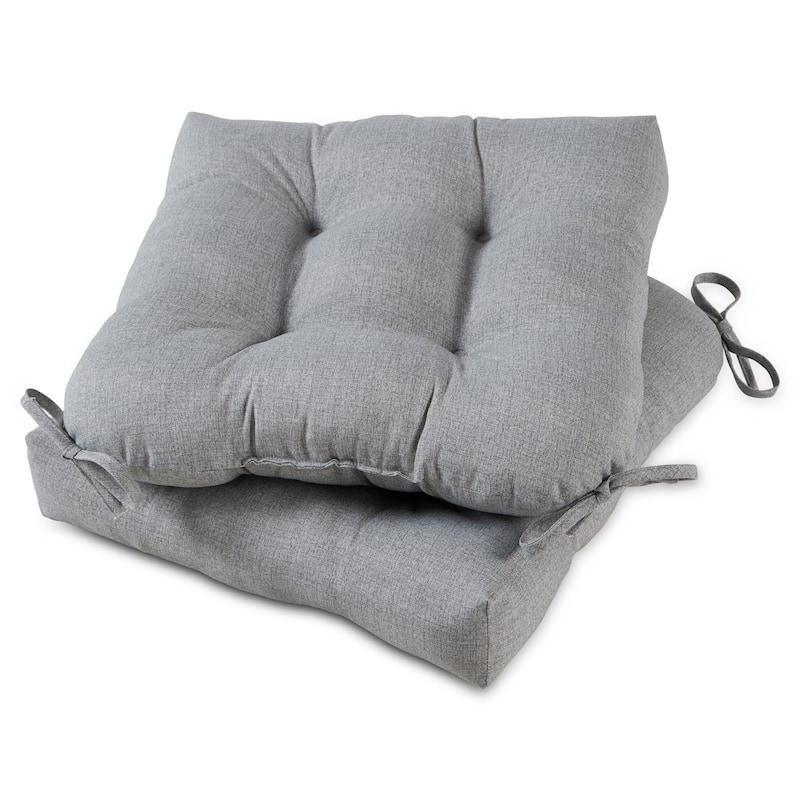 Outdoor 20-inch Polyester Dining Seat Cushion (Set of 2) - Heather Gray