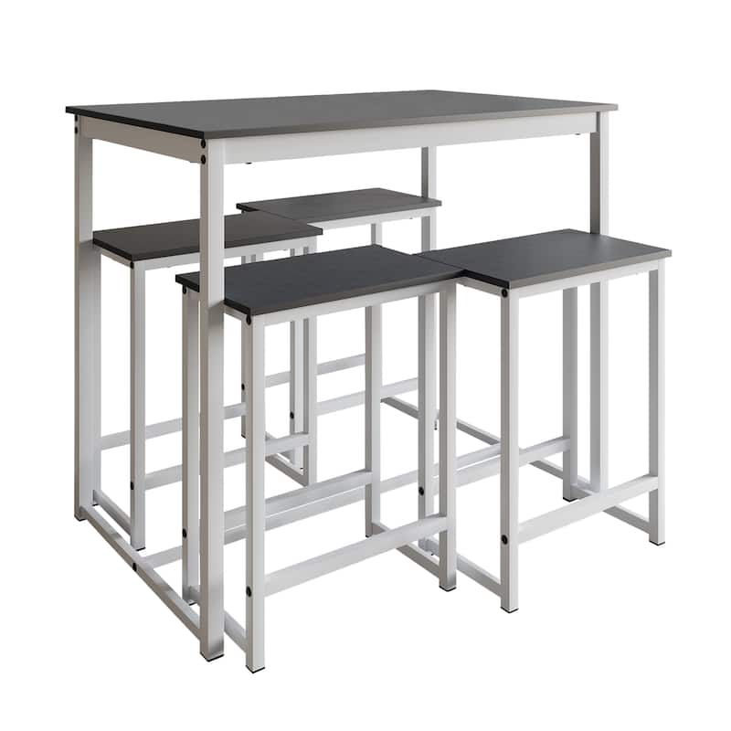 CraftPorch Elegant 5-piece Metal Dining Set - White