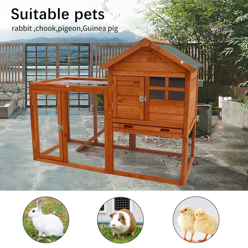 Durable Wooden Chicken Coop Hen House Rabbit Wood