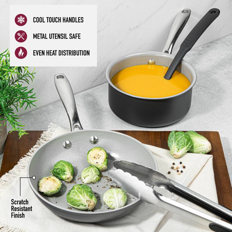 Granitestone Pro Hard Anodized 13 Piece Nonstick Cookware Set with Utensils