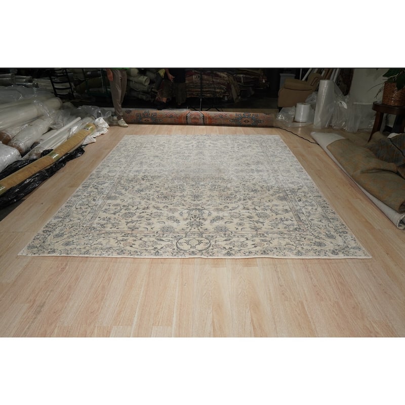 Hand-Knotted Wool Handknotted Rug, 9' x 12', Gray Area Rug, Stylish Handcrafted Soft Texture for Home Decor - L