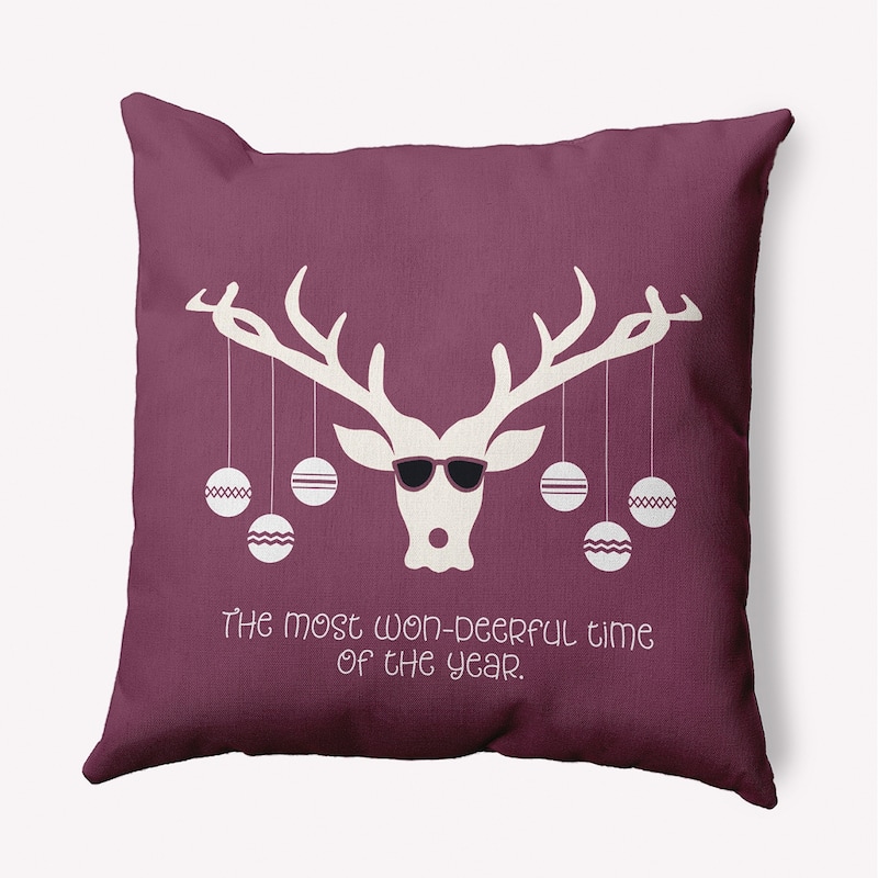 Cool Christmas Deer Accent Pillow - 20" x 20" - Passion Flower