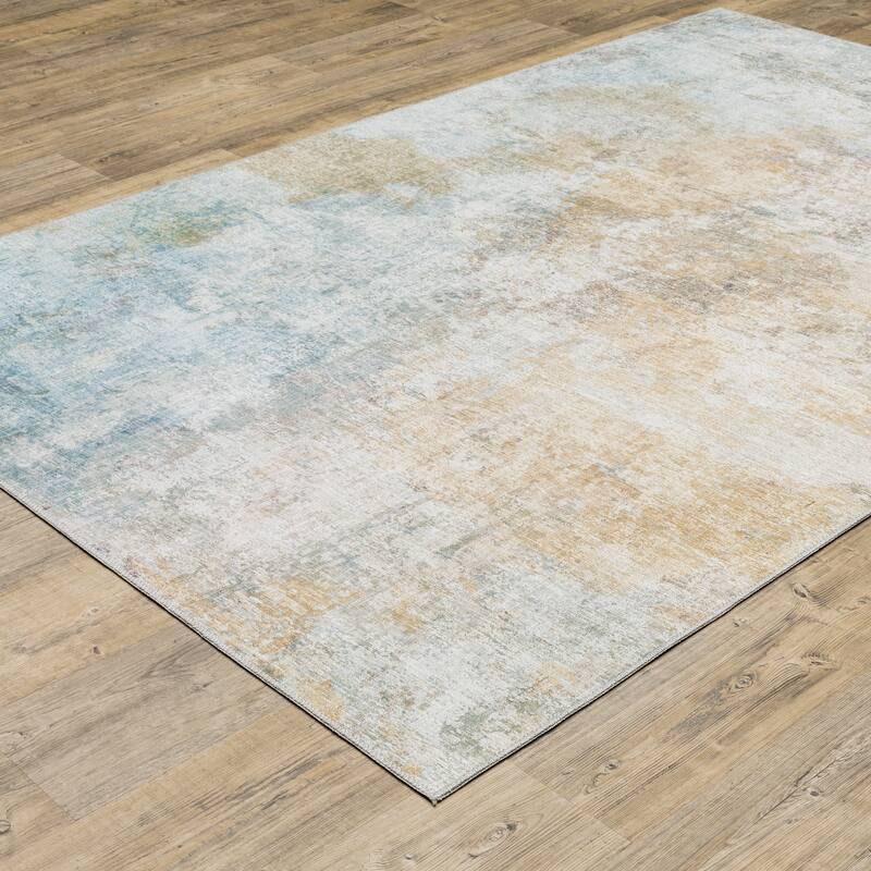 Vista Home Montreux Contemporary Abstract Yellow/Gold Area Rug