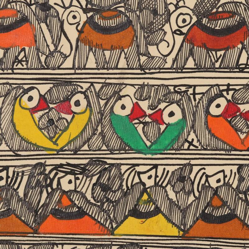 Novica Handmade Living In Harmony Madhubani Painting