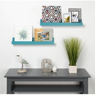 Levie 24 inch 2-Pack Wood Wall Picture Frame Holder Ledge