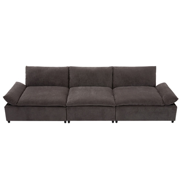 Trapezoid Settee Deep Seat Sofa with 2 Hidden Storage Compartment