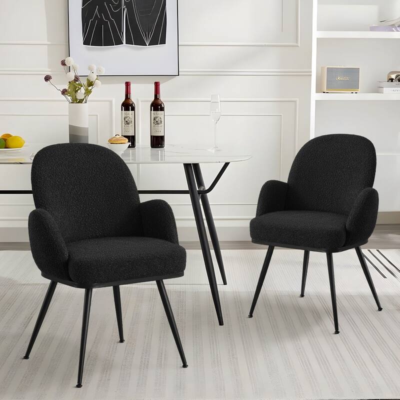 Fabric Upholstered Dining Chairs Set of 2/4 with Arms - 34.8"H x 23.2"W x 22.8"D
