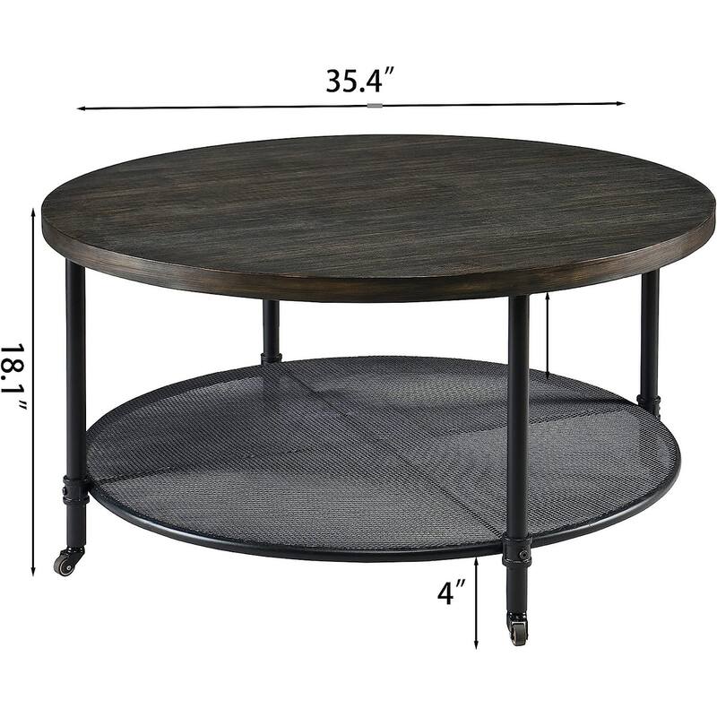 Industrial Console Table, 2-Tier Accent Table Coffe Table