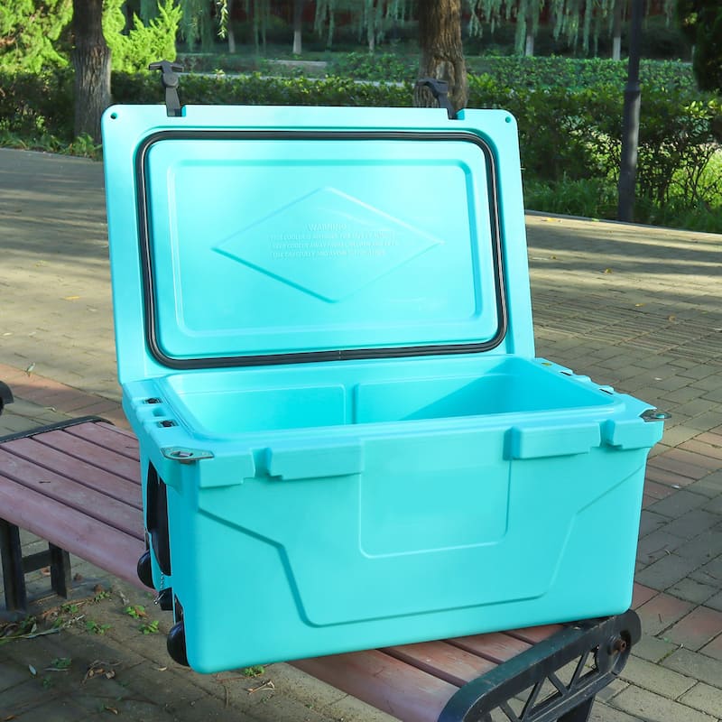 65 qt. Outdoor Portable Ice Chest Camping Cooler with Wheels
