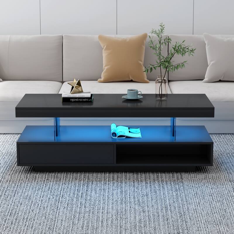 LED Coffee Table with Storage