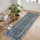 preview thumbnail 2 of 38, Washable Area Rug for Entryway Moss Soft Indoor Door Mat Distressed Floral Low-Pile Kitchen Rugs